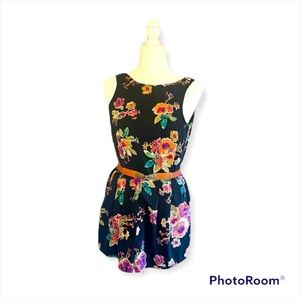 One Clothing Floral Black Romper-Small